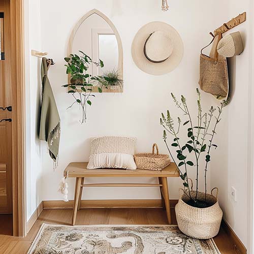 small bench in an apartment 