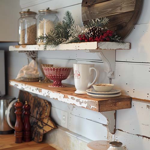 kitchen shelf decor christmas decor