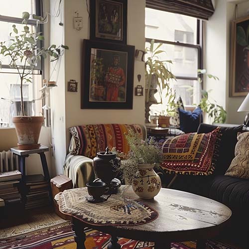 small table in living room as coffee table