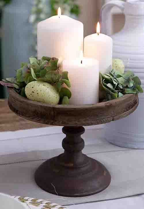 Greenery and Candles Tray