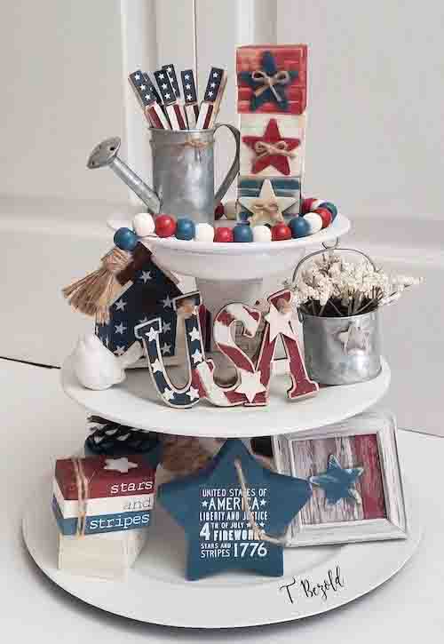 Patriotic Tiered Tray