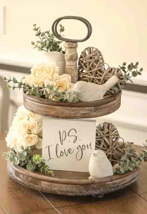 Wood Tiered Tray