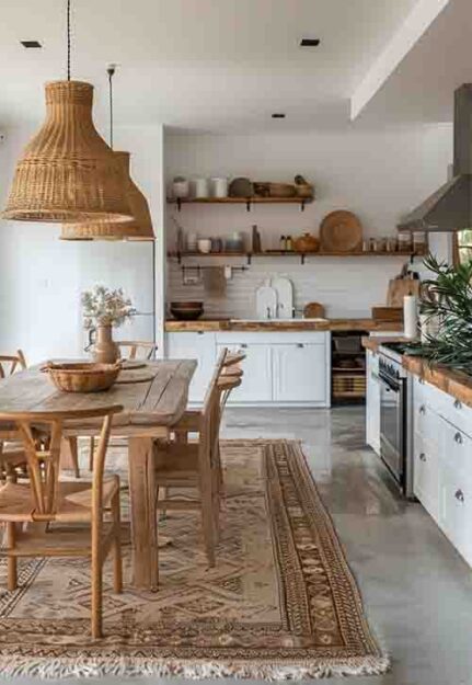 bohemian style kitchen