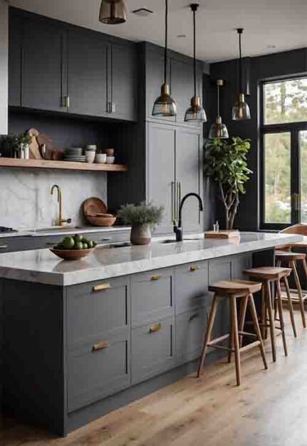 monochrome kitchen decor